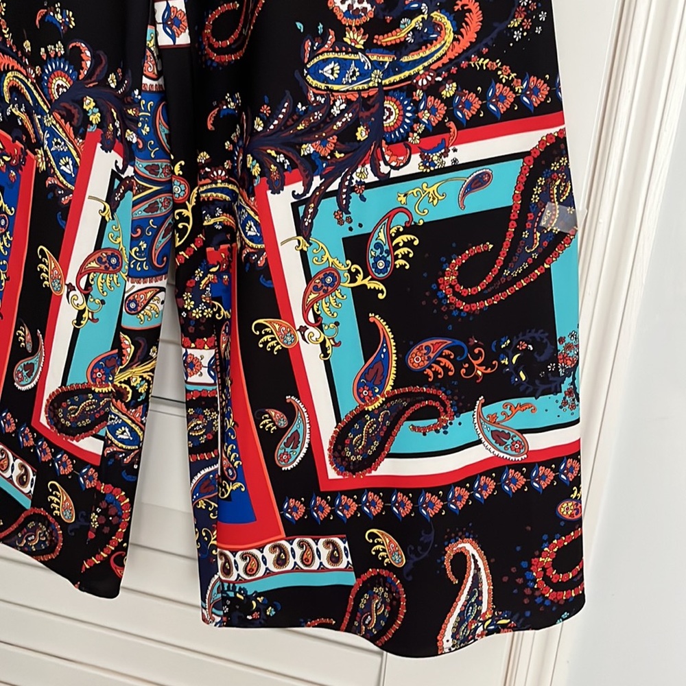Alice + Olivia vintage-look wide leg colorful palazzo pants size 4. Like new! - Picture 3 of 8